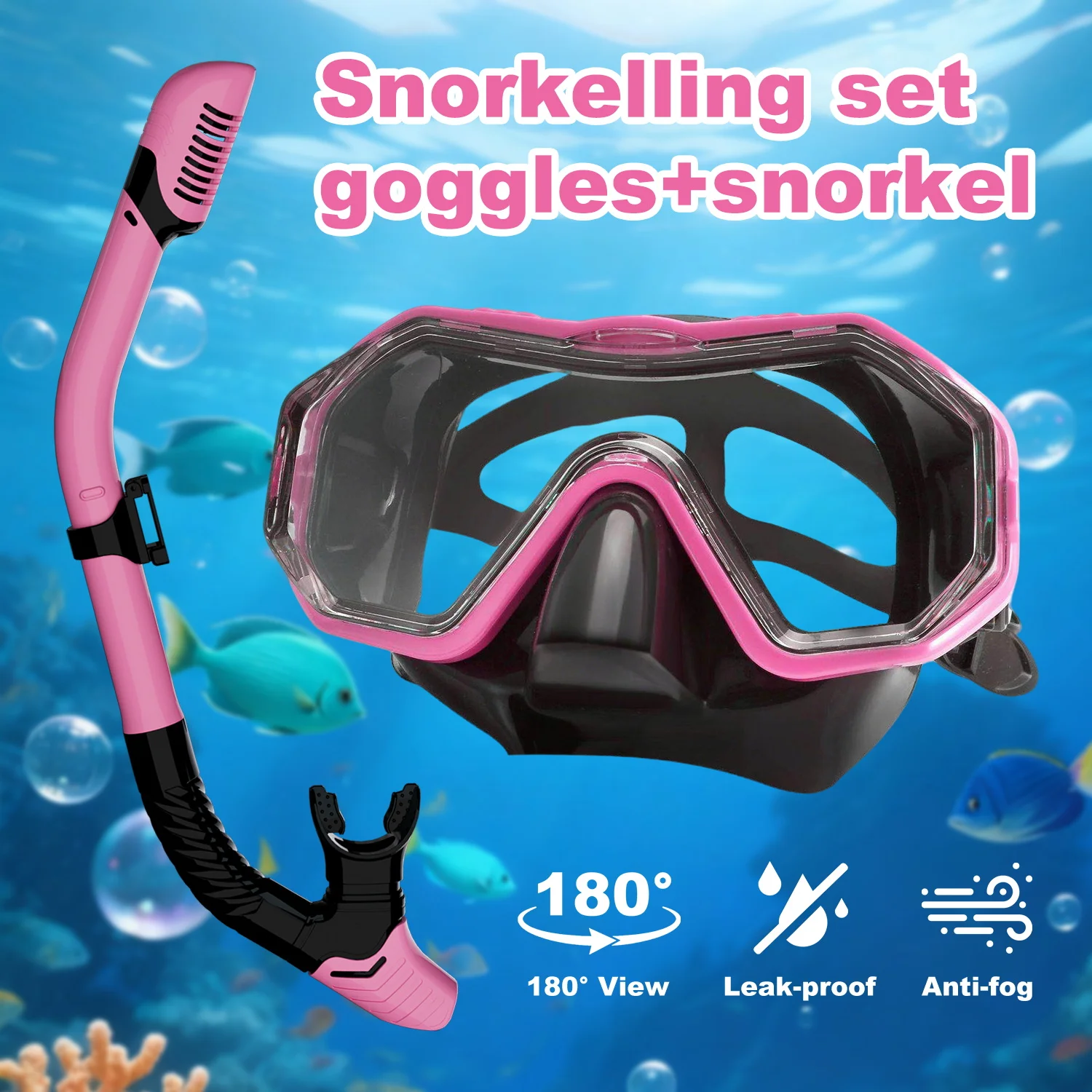 Freediving Mask Set - Snorkeling Mask Sets, Goggles and Snorkel
