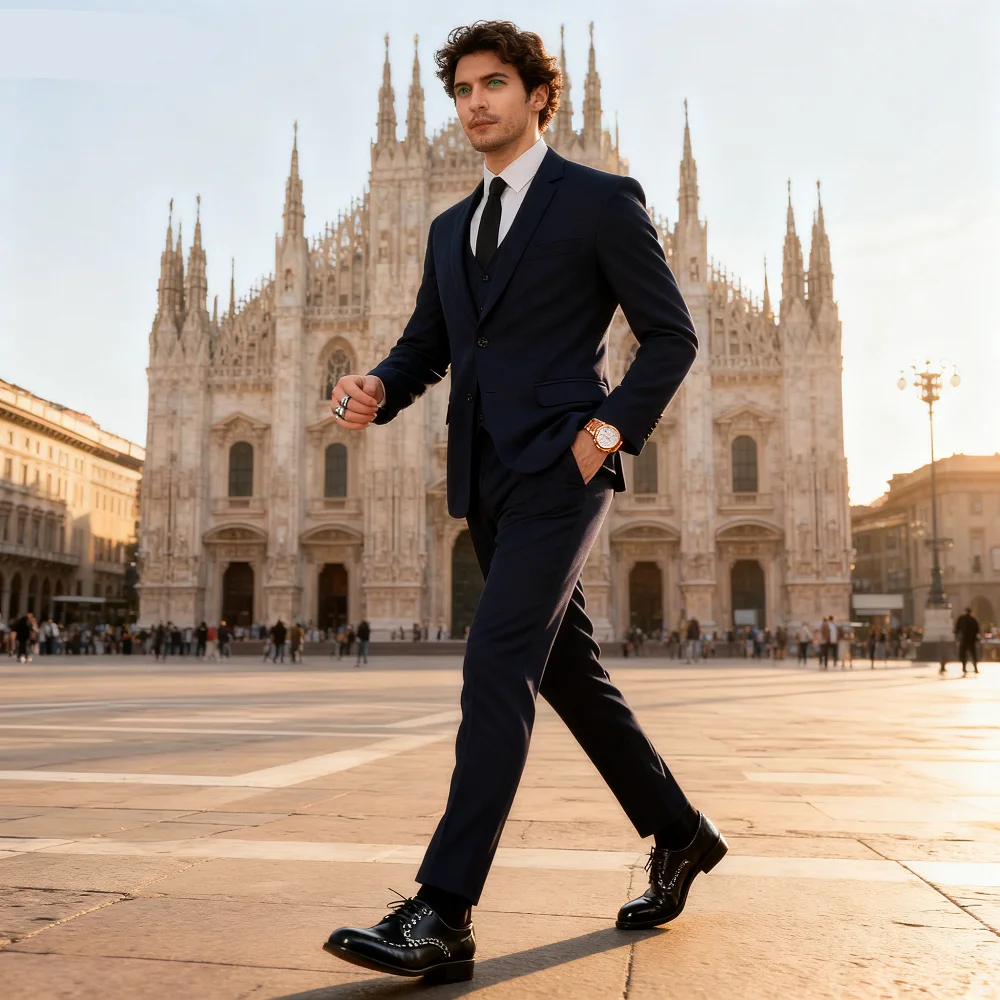 

Men's Three-Piece Suit Set Business Career Wedding Groomsmen Best Man Decoration Formal Dress Code Tailored Look