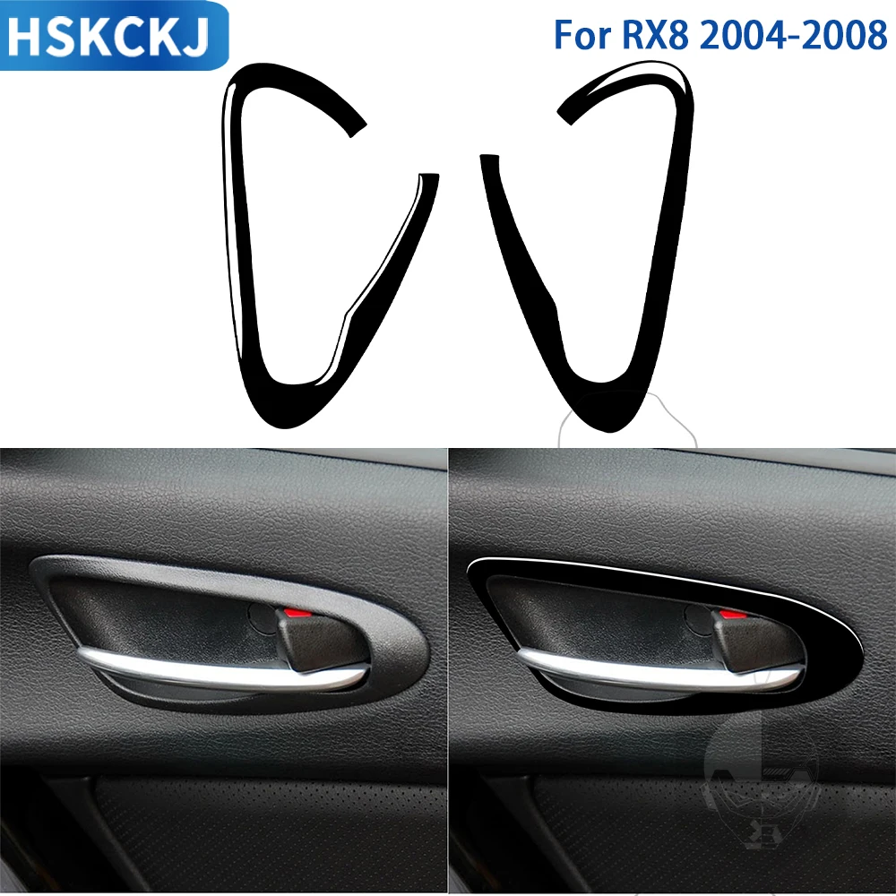 

For Mazda RX8 2004 2005 2006 2007 2008 Black Plastic Accessories Car Interior Door Handle Panel Trim Decorative Sticker
