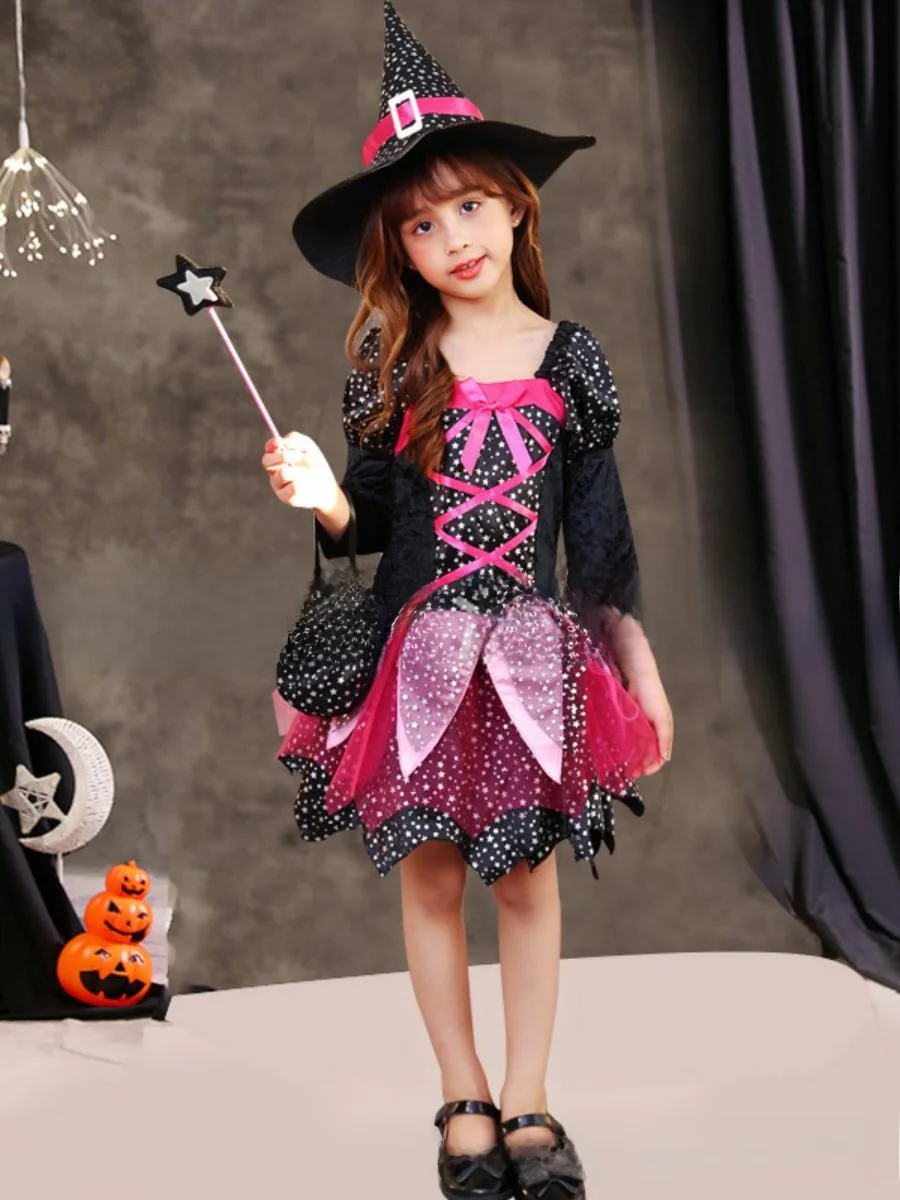 Nuovo costume da strega loween Abiti da spettacolo per bambini Cosplay Gonna da principessa per ragazze Puntelli di scena Tema Fairy T