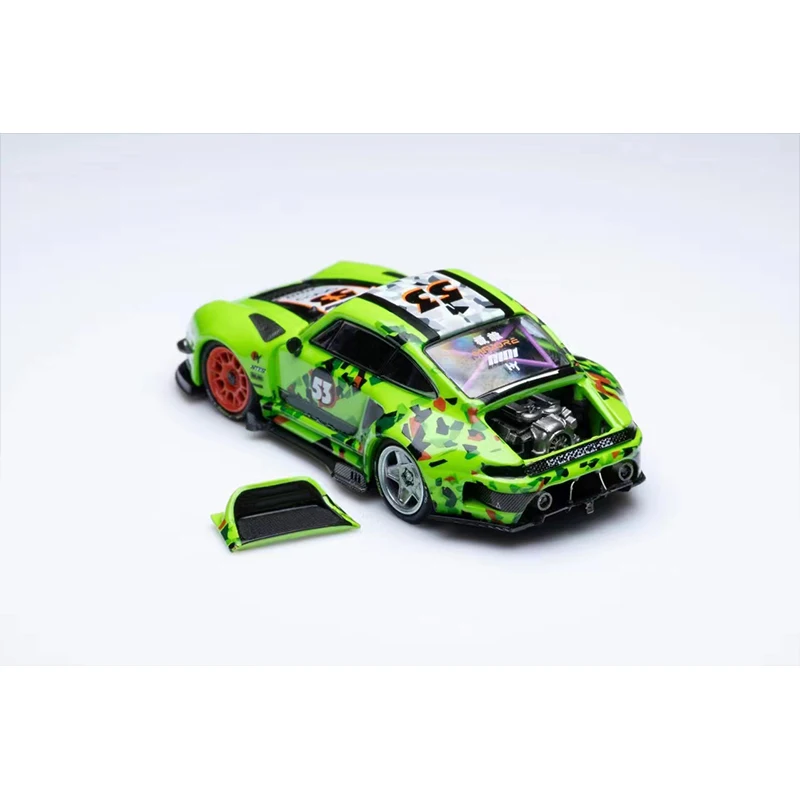 PreSale DCM 1:64 RWB 993 Ducktail Modified Magnetic Detachable Hood Diecast Diorama Car Model Collection Miniature Toys