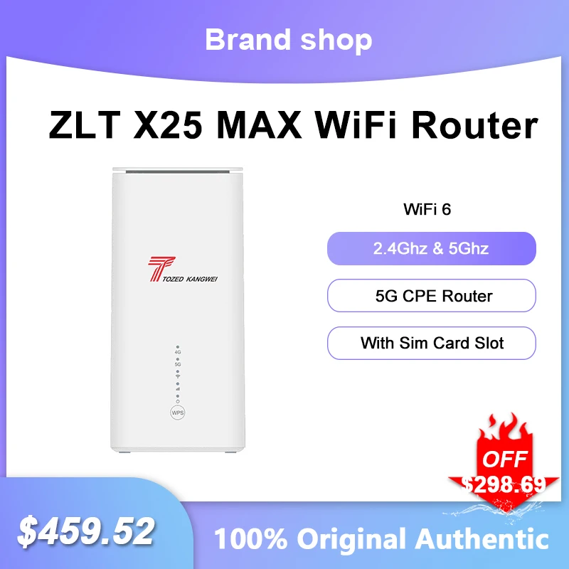 

Разблокированный Беспроводной ретранслятор ZLT X25 MAX, Wi-Fi, 6 диапазонов, 5G CPE роутер, NSA + SA-режим, усилитель сетевого сигнала со слотом для Sim-карты