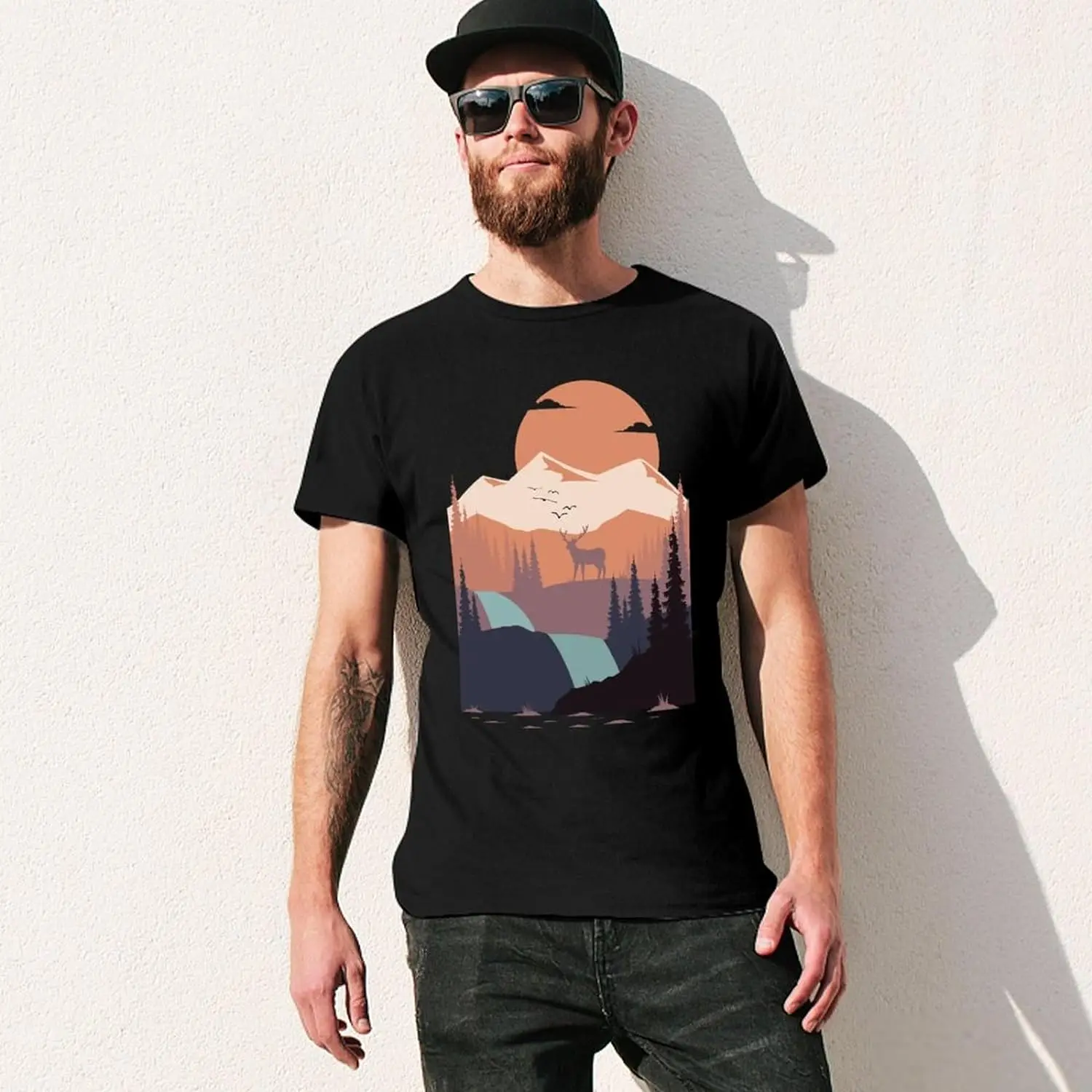 Men's Graphic Tees 100% Soft Cotton Crew Neck Short Sleeve T-Shirt Funny Novelty Design Shirts