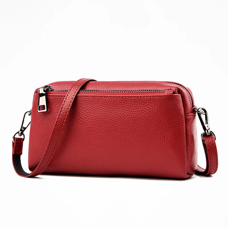 

2025 Genuine Leather Women's Shoulder Bag Fashion Minimalist Mother's Bag Horizontal Small Crossbody Mobile Phone Bag