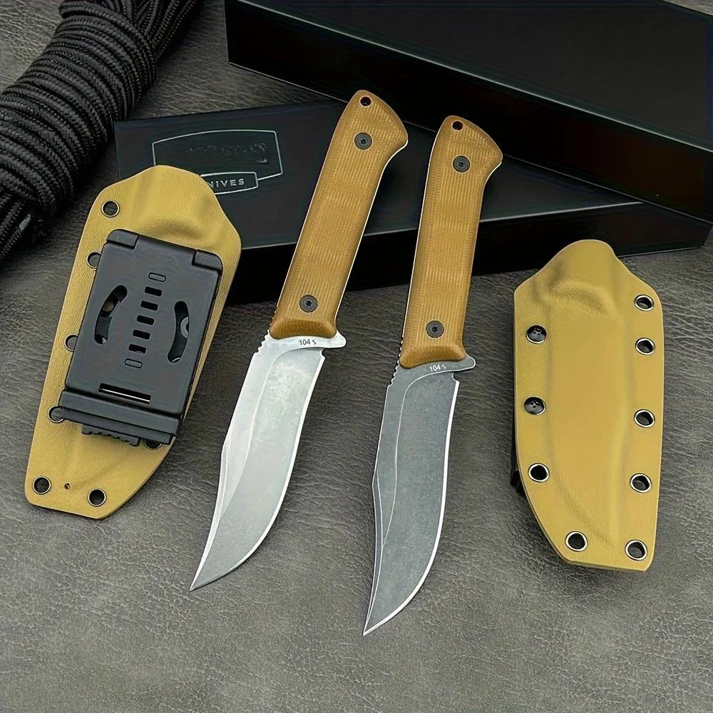 

Нож с фиксированным клинком 104, клинок из стали 8Cr13Mov, рукоять из G10, прочный и универсальный, для обеих рук, с ножнами, отличный EDC-нож для резки.