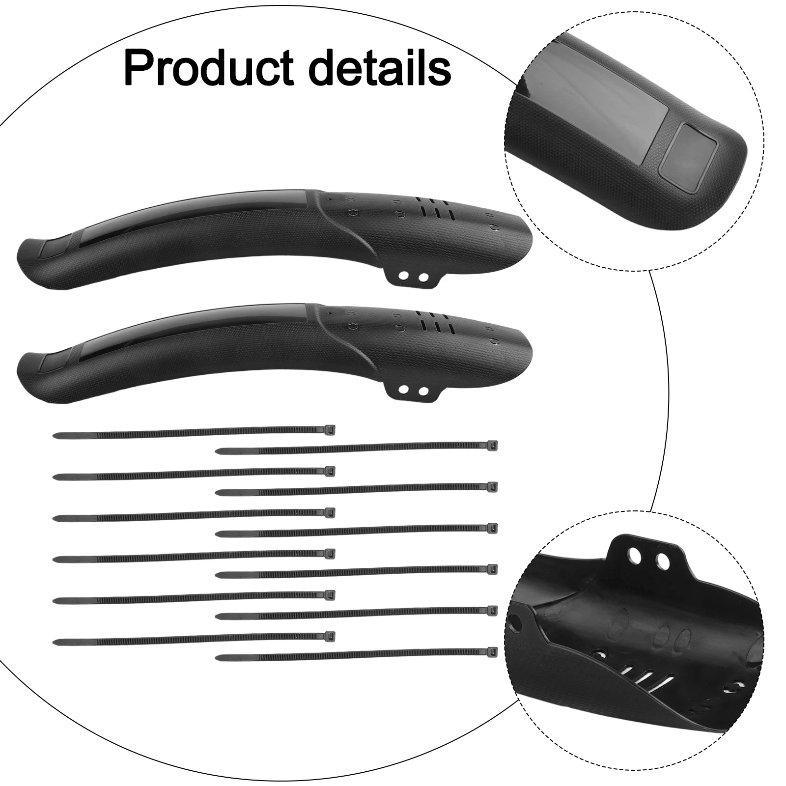 

Front and Rear Mudguard Set for Mountain Bike with PP Plastic Material and Nylon Strap Fits Forks 68 75mm Suitable for AM DH FR