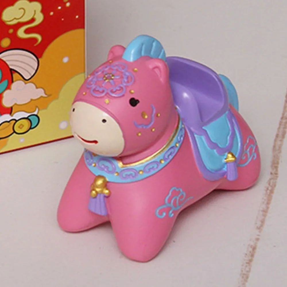 التميمة زودياك الحصان حامل هاتف حلية النمط الصيني الحيوان تمثال 2026 الحصان الحلي حامل لطيف الكرتون #2