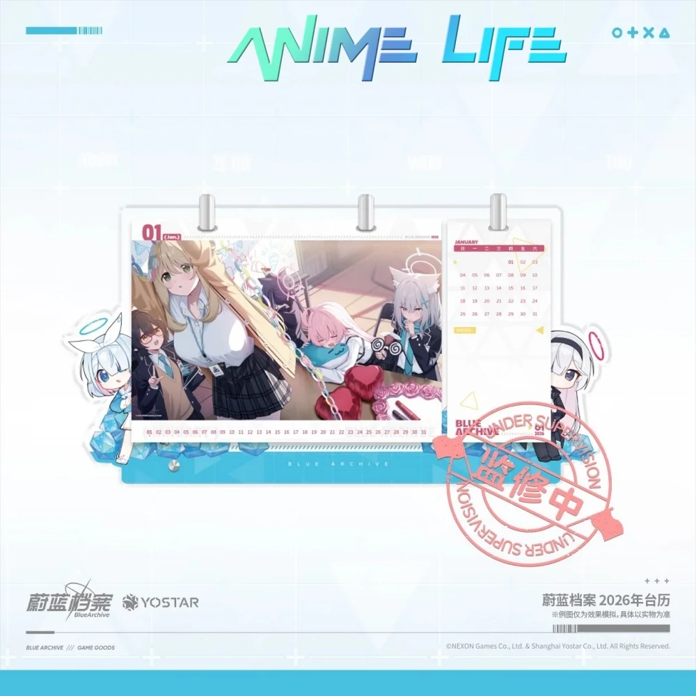 

Anime Blue Archive 2026 Desk Calendar Official Original Cartoon Cosplay New Year Gift