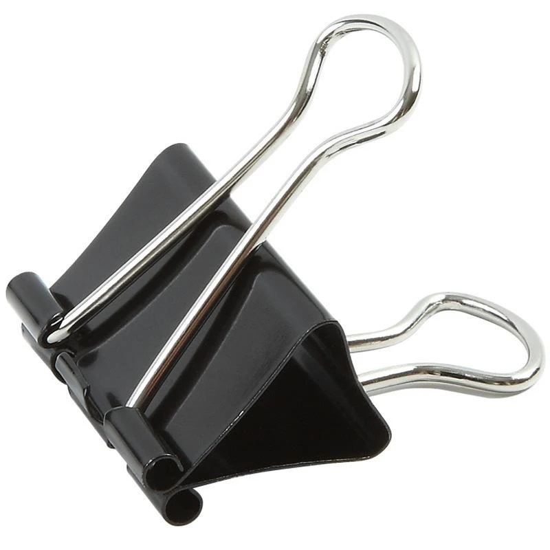10-20pcs Paper Clip 19/25mm Foldback Metal Binder Clips Black Grip Clamps Office School Stationery Paper Document Clips