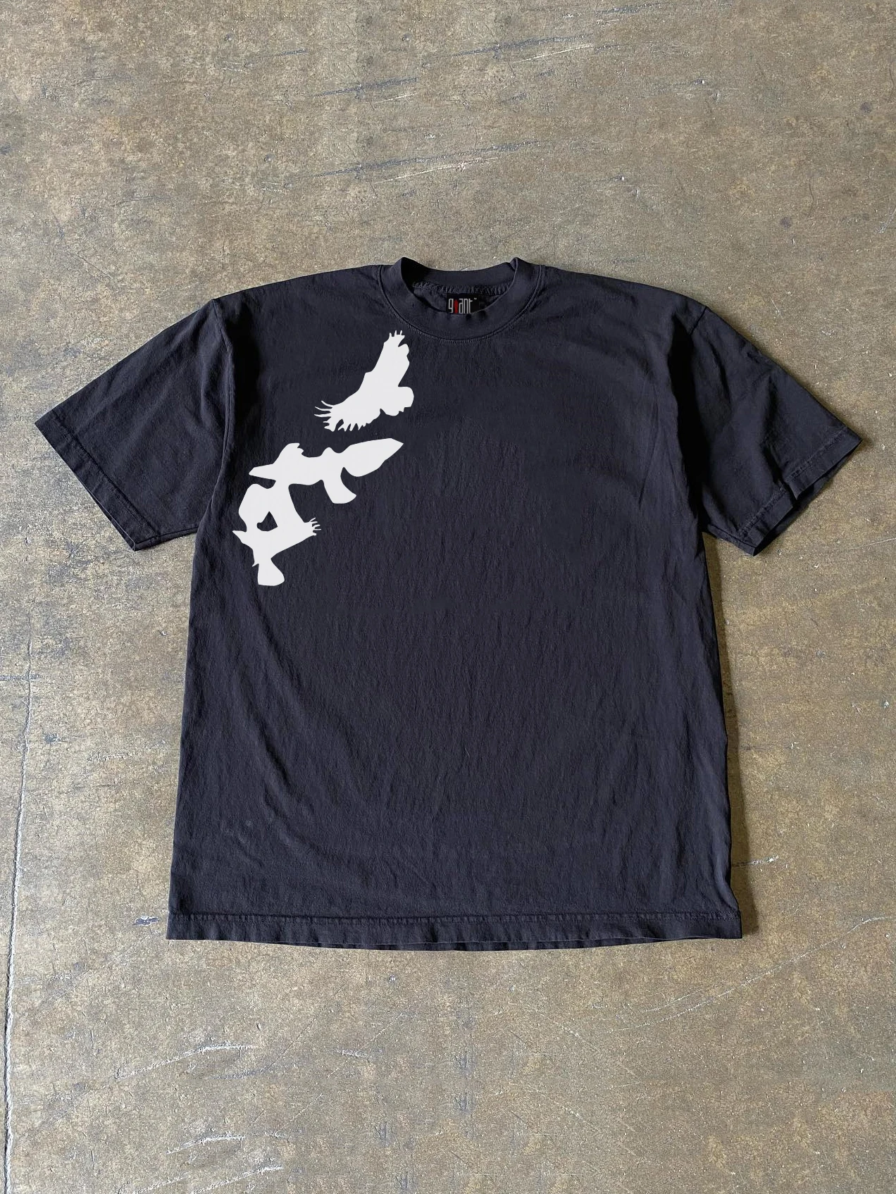 Xiao Chen Story Multi 260g Heavyweight Pure Cotton Oversize Short Sleeve T-Shirt Simple Original Tokyo Style Eagle Flying