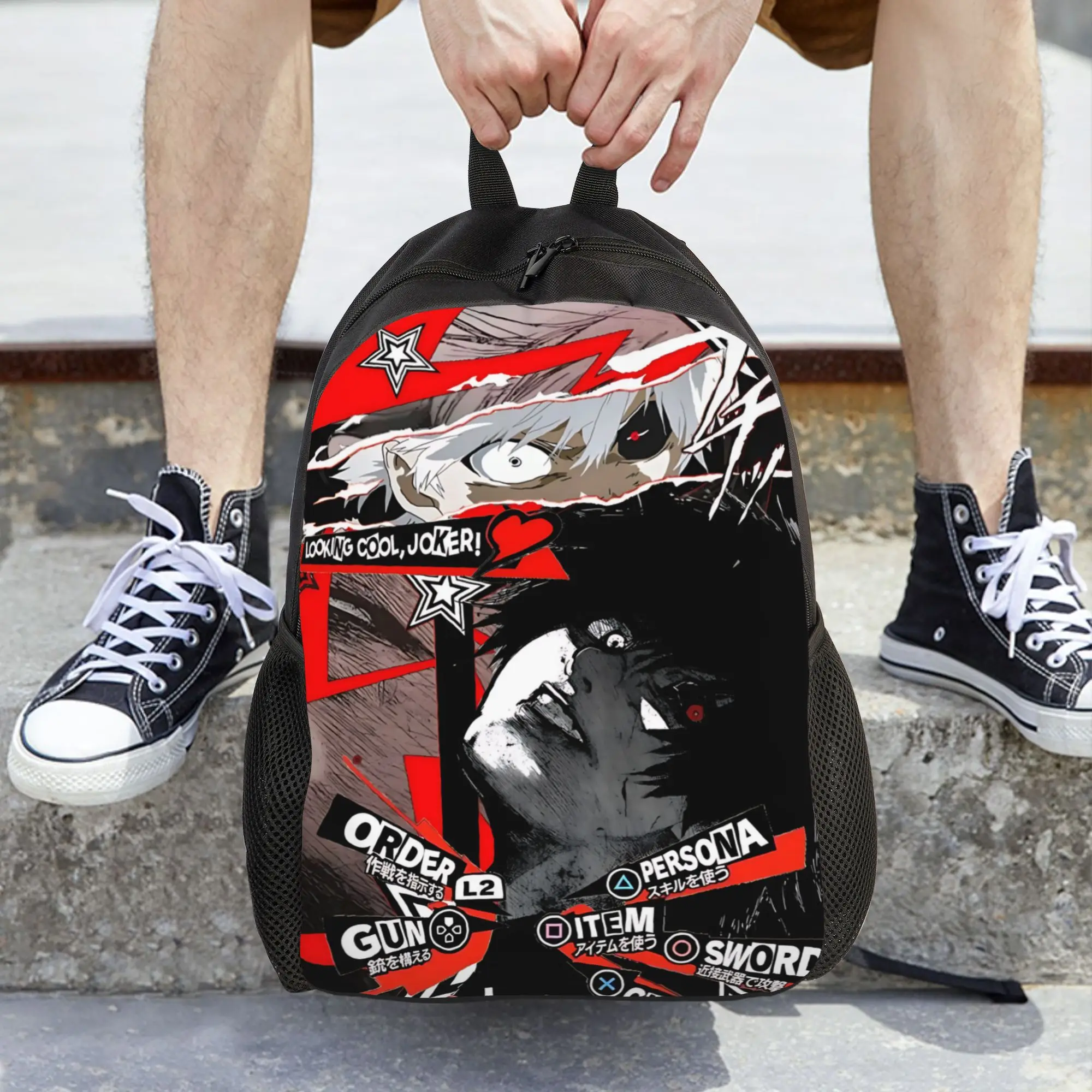 Fashion Halloween Tokyo Ghoul Kaneki Backpacks Its Bag  mochila Office Work Sturdy Shoulder Rucksack