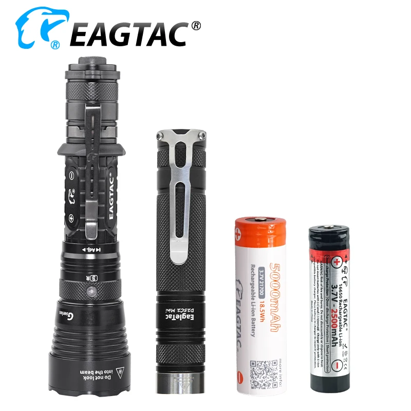 EAGTAC G3V D25C2 Mini Tactical LED Flashlight Ultra-Bright-Torch 21700 Battery USB Rechargeable Self Defense Police Light