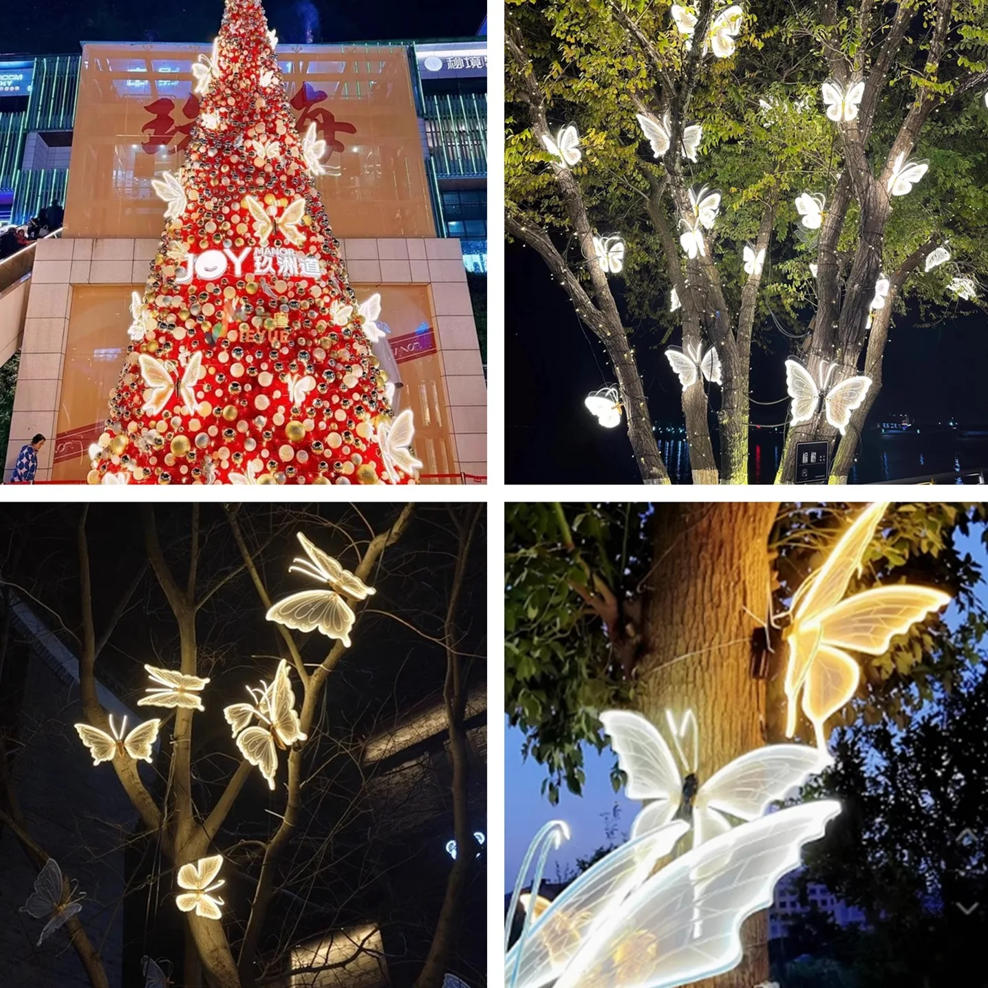 Dynamische Leuchtende Schmetterlingslichter — Weihnachtsdekoration, Wandakzente für Innen- und Außenbereiche, und Gartenschmuck – Detail 5