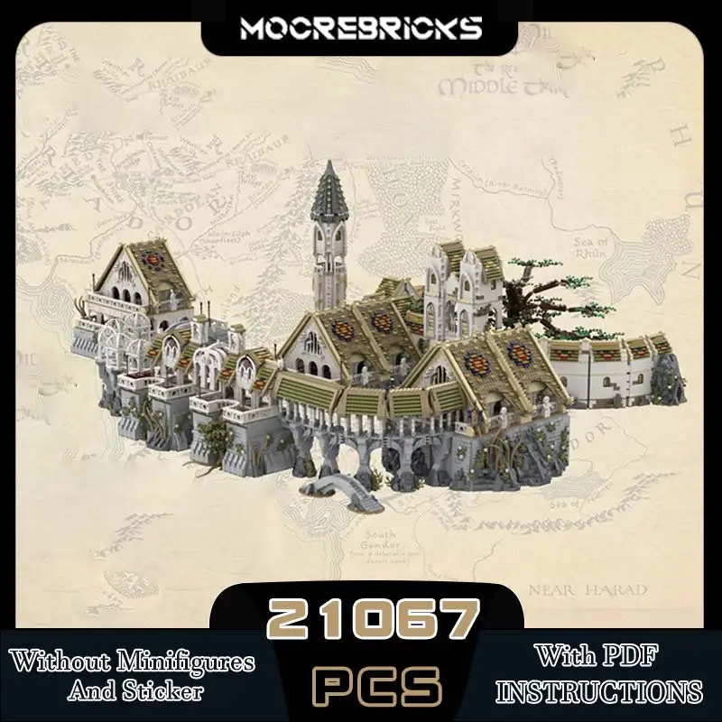 Película interestelar arquitectura del desierto Rivendell UCS bloque de construcción famoso Castillo tecnología DIY juguete de ladrillo modelo de alta dificultad