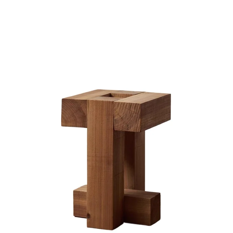 

Современный прикроватный столик из необработанного дерева в стиле Ваби-Саби, текстурированный табурет из массива дерева для компактной гостиной, придиванная подставка и для аренды на время отпуска