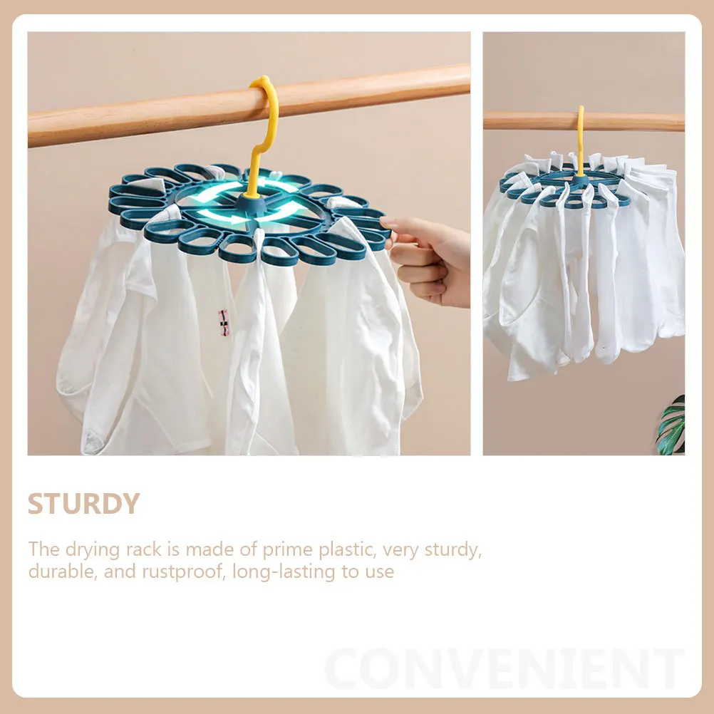 

2Pcs Windproof Sock Hanger Rotation Design Rustproof for Socks Underwear Laundry Sock Drying Rack Small Drying Rack