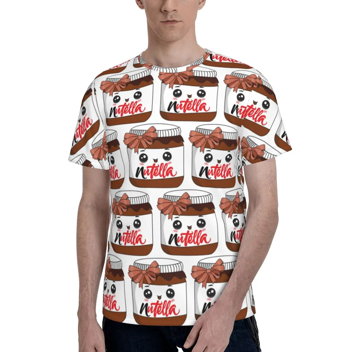 Nutella T-Shirt for Men Cotton T Shirts Men's Tees Short Crew Neck Summer Clothes Tops