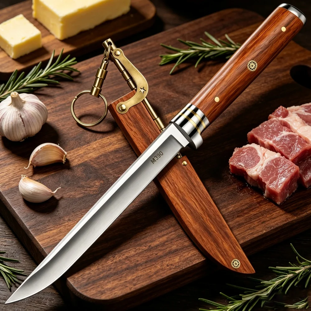 M390 Kitchen Knife Fixed Blade Boning Knife Tools With Wooden Handle Kitchen Accessories Multifunctional Cutting Meat Vegetables