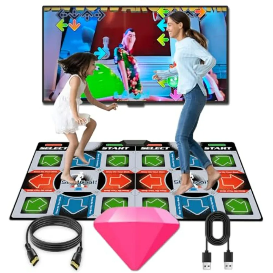 

TV Dance Mat Games Wireless Music Electronic Dance Mat Fun Dance Fitness Games for Christmas and Boys Girls Birthday Gift Ideas