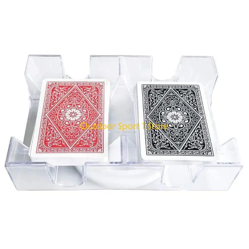 A0KA 2/6 Deck Clear Card Card Card Card Card Card Card مع صينية دوارة