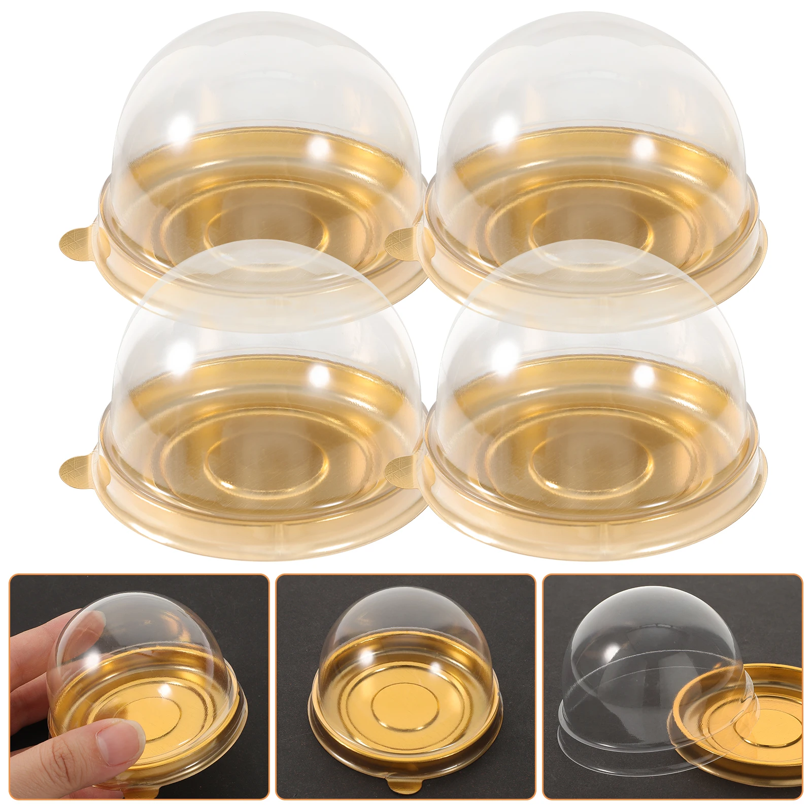 

50pcs Baking Boxes Clear Mousse Containers Mini Cake Boxes Packaging Supplies Treat Gift Accessories Safe Sealing Household