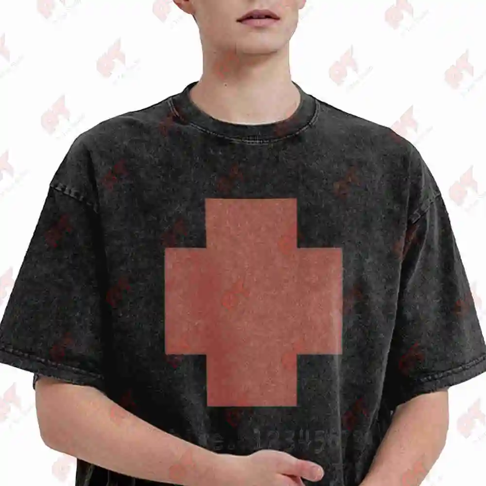 Vintage Archive Cross Retro Typography Aesthetic Vintage Washed Tee Pure Cotton T-Shirt