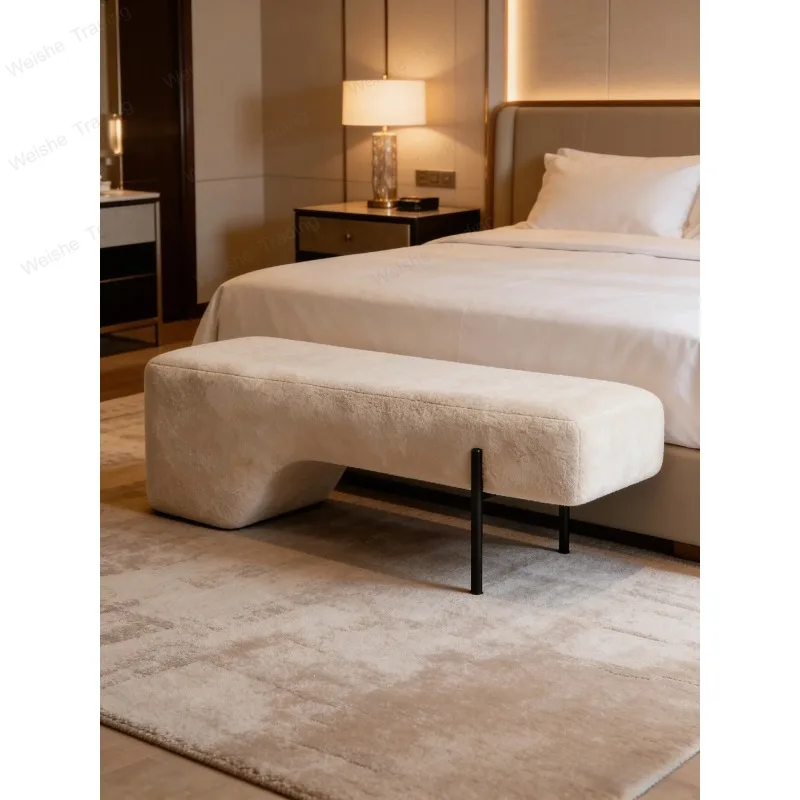 Light luxury bedroom bedside stool shopping mall living room leisure strip home shoe changing stool