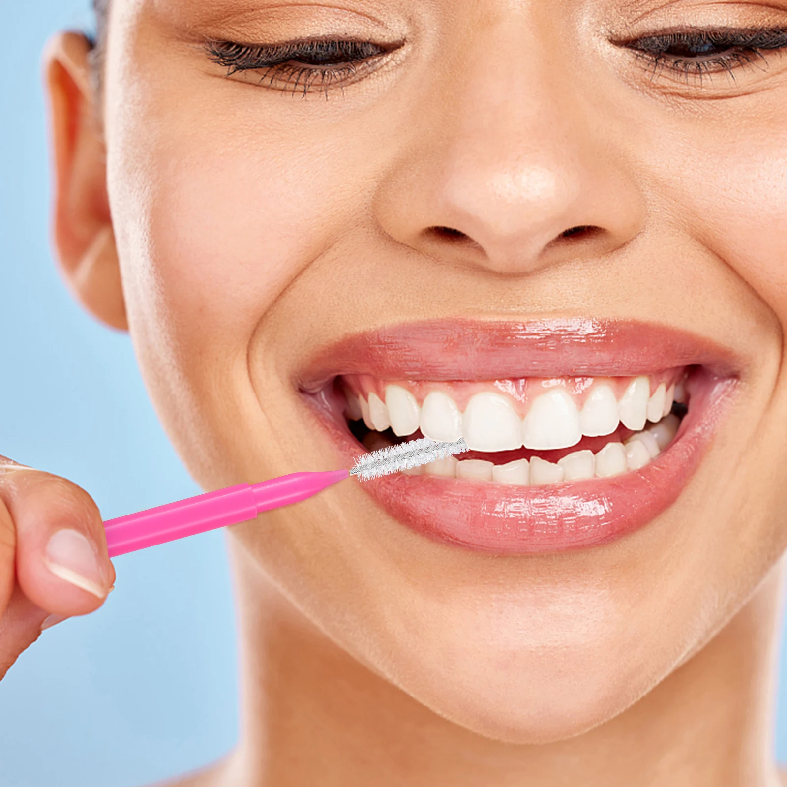 

100 pcs Interdental Brushes Manual Cleaning Tooth Flosser Stainless Steel 304 Lightweight Portable Oral Hygiene