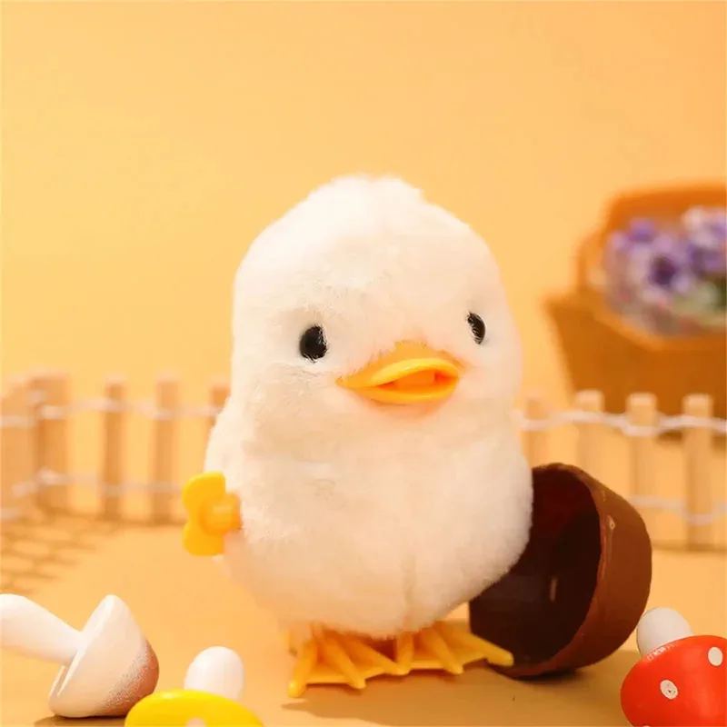 Wind Up Walking Chick Plush Toy, Cute Clockwork Animal for Kids Easter Gifts, Funny Interactive Stuffed Animal for Children