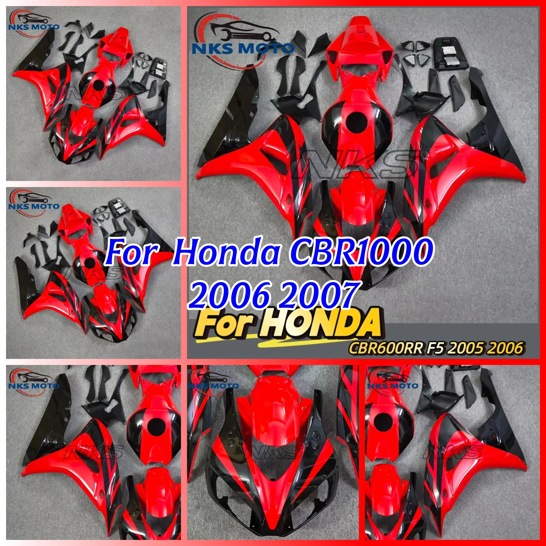 New ABS Injection Molding Motorcycle Full Fairing Body Kit For Honda CBR1000RR 2006 2007 Bodywork Replacement Cowl Parts
