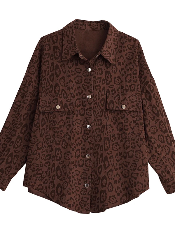 Abrigo irt informal largo Sve para mujer, estampado de leopardo, Irregular, resistente al agua, otoño, nuevo Sle, fibra de poliéster, longitud Regular