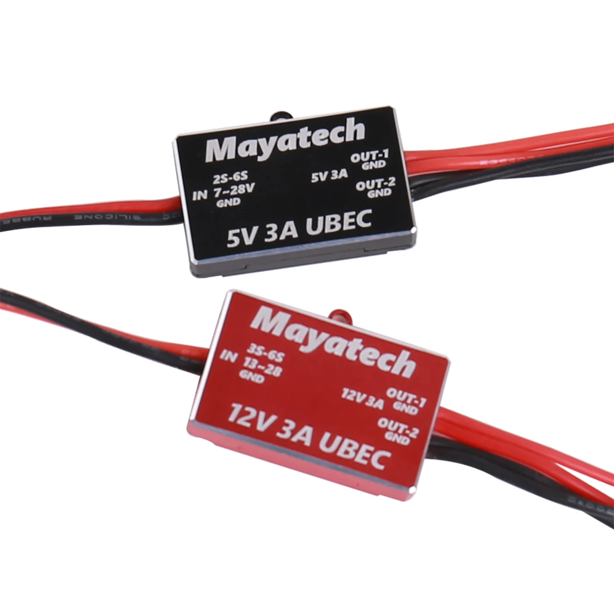 Mayatech 5V 12V Step Down Power Supply Voltage Regulation 7-28V to 5V/13-28V to 12V Buck Module UBEC-3A 6s for FPV UAV RC Model