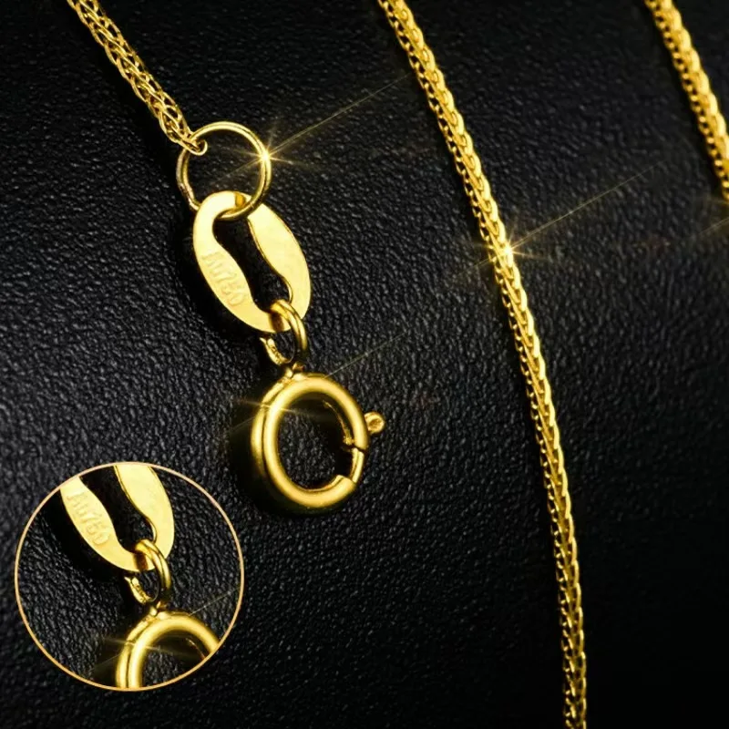 SMILE Real 18K gold Chopin bracelet pure AU750 gold foot chain bracelet women\'s boutique jewelry gift B0039