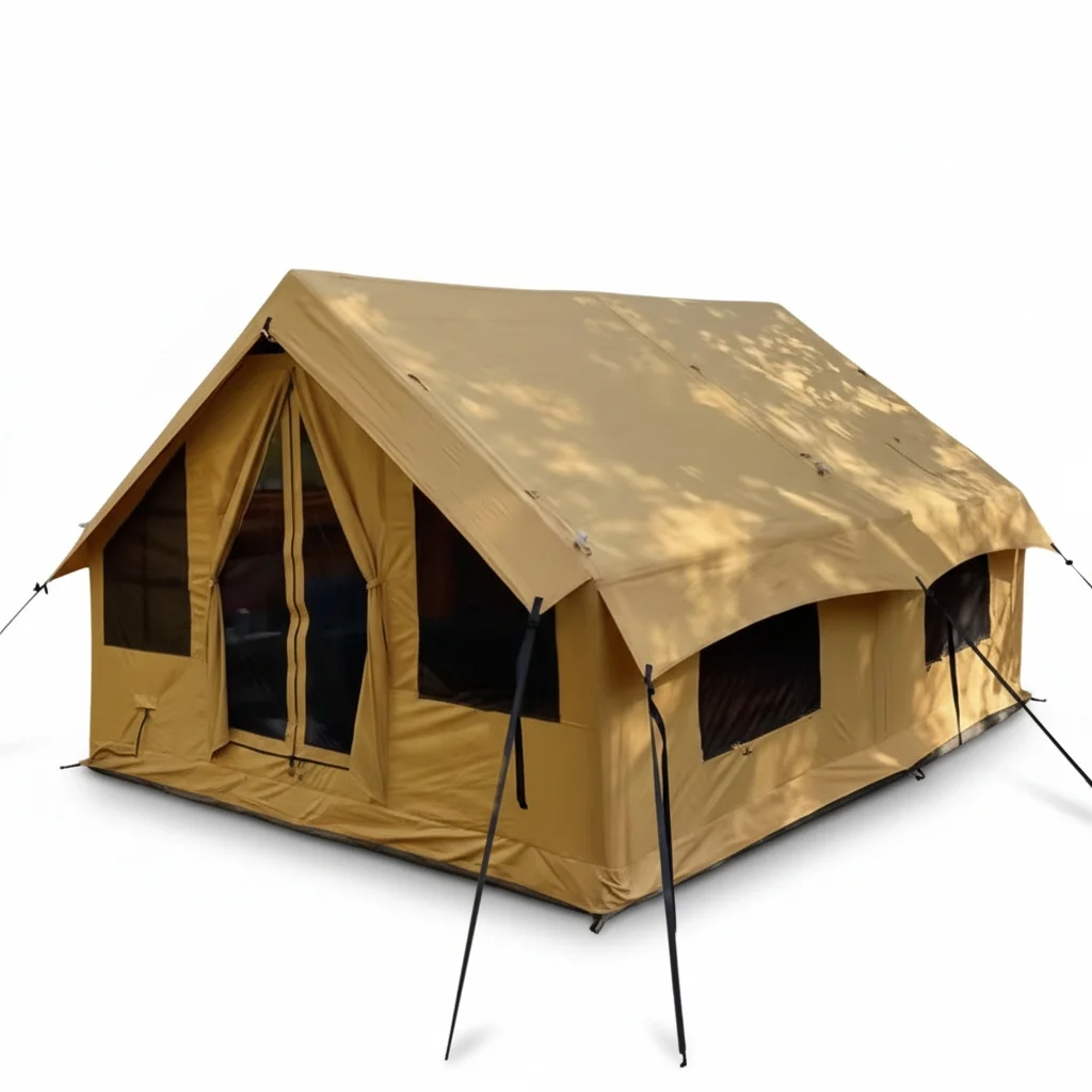 

8-Person Camping Tent, Waterproof Oxford Canvas Hot Tent with Stove Jack, Automatic Setup Inflatable Air Tent, 7.5 Square Meters