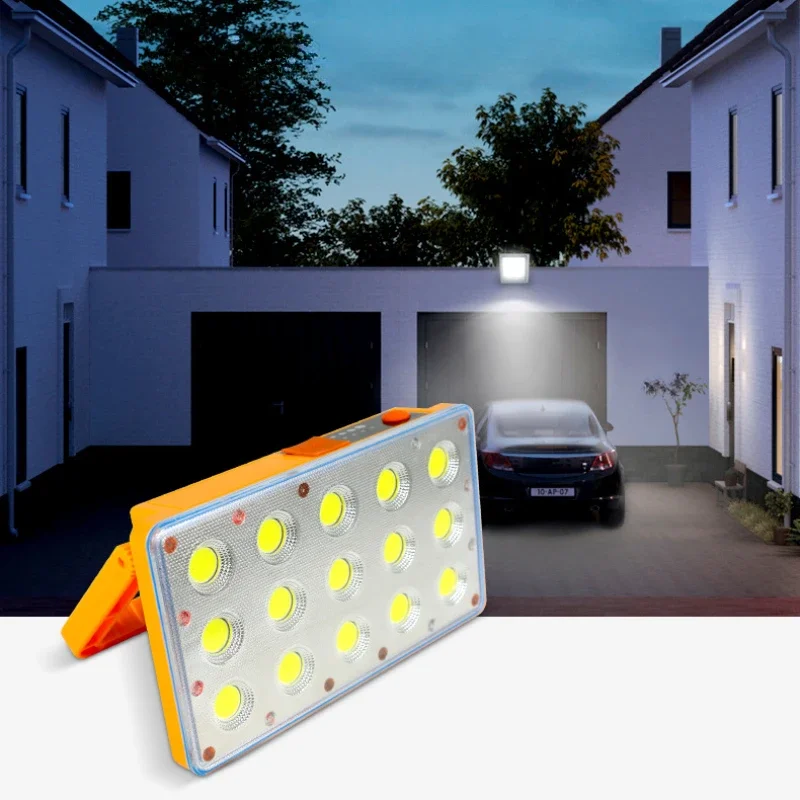 Luz de emergência solar móvel com bateria de longa duração, Luz recarregável LED portátil, Carregamento do telefone móvel, Acampamento ao ar livre