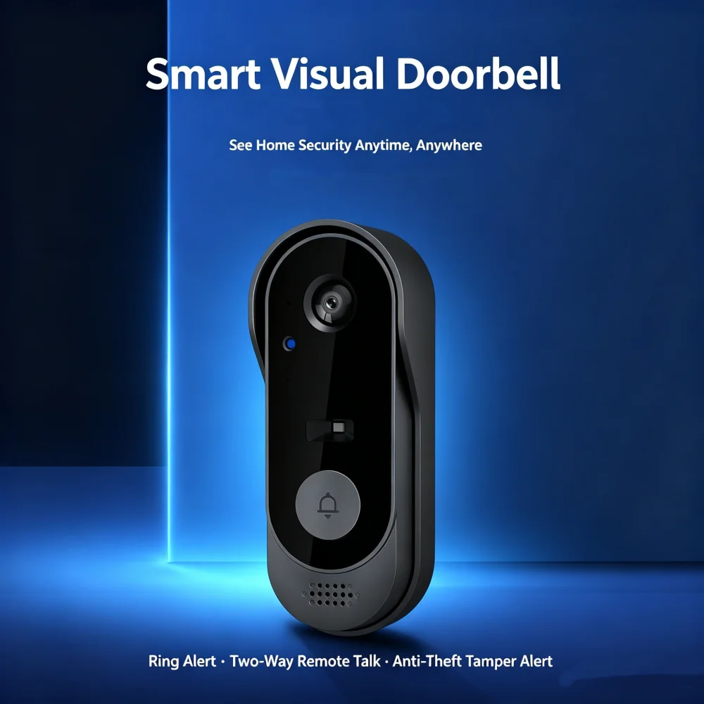 Wireless WiFi Smart Video Doorbell Low‑Power Two‑Way Visual Intercom System Security Monitor IP65 Waterproof With Cloud Storage