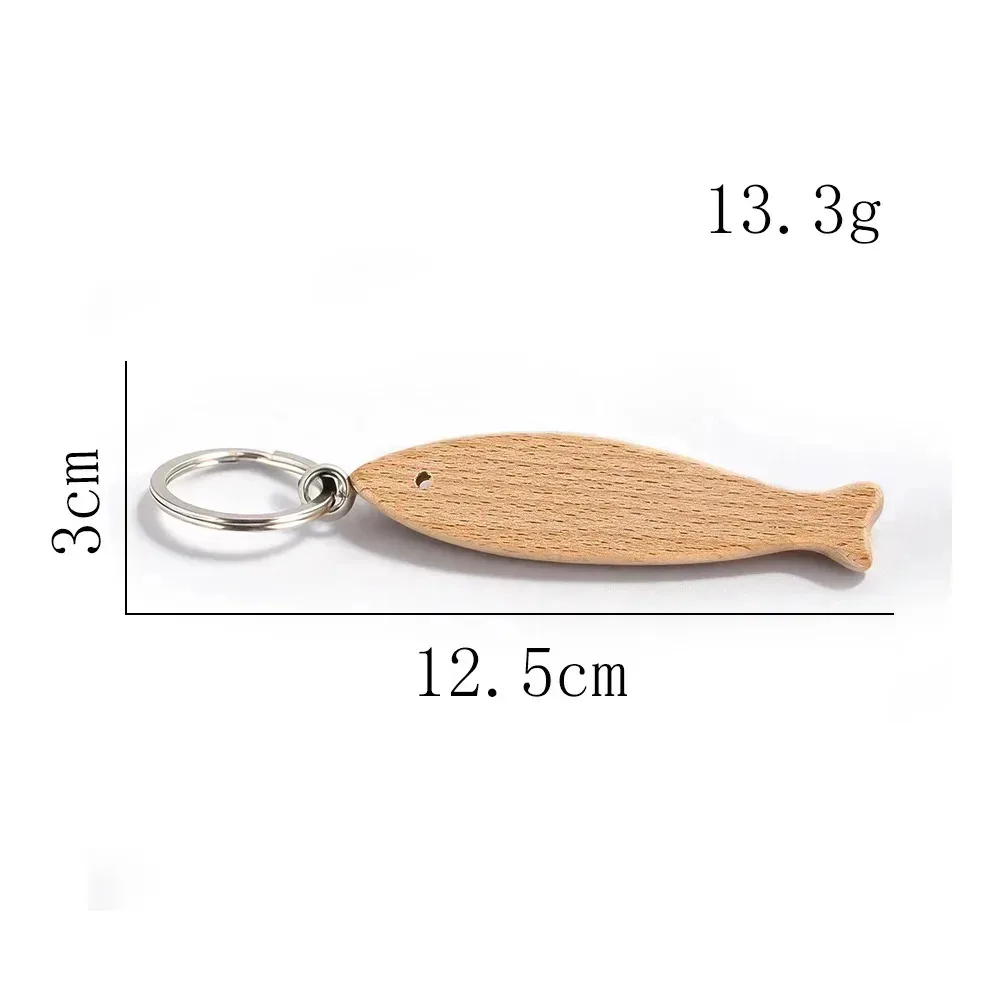 Wooden Jesus Fish Keyring Neutral Minimalist Backpack Car Key Chains Decoration Fashion Jewelry Religiou Themes Pendant Ornament