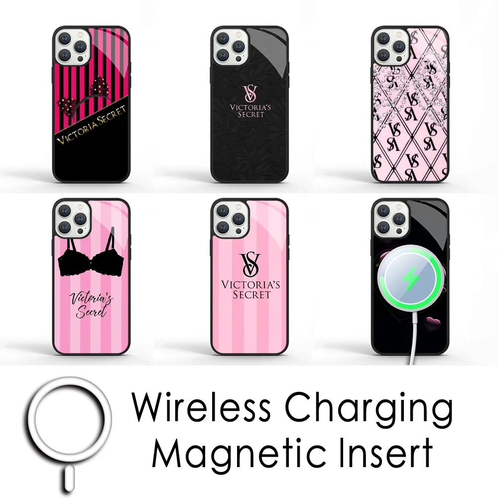 V-Victoria-s Luxury S-SecretS Phone Case For IPhone 16 15 Pro Max Case 14 Plus 13 12 11 Magesafe Magnetic Wireless Charge Cover