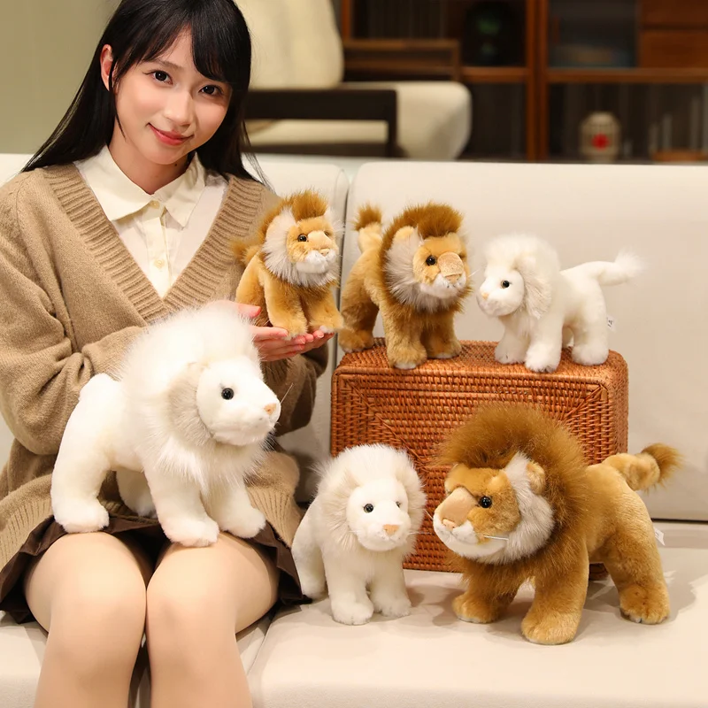 

Lion Plushie Simulated Cute Lion Plush Toy Forest Animal Lion King Of Ten Thousand Beasts Classic Birthday Gift for Children