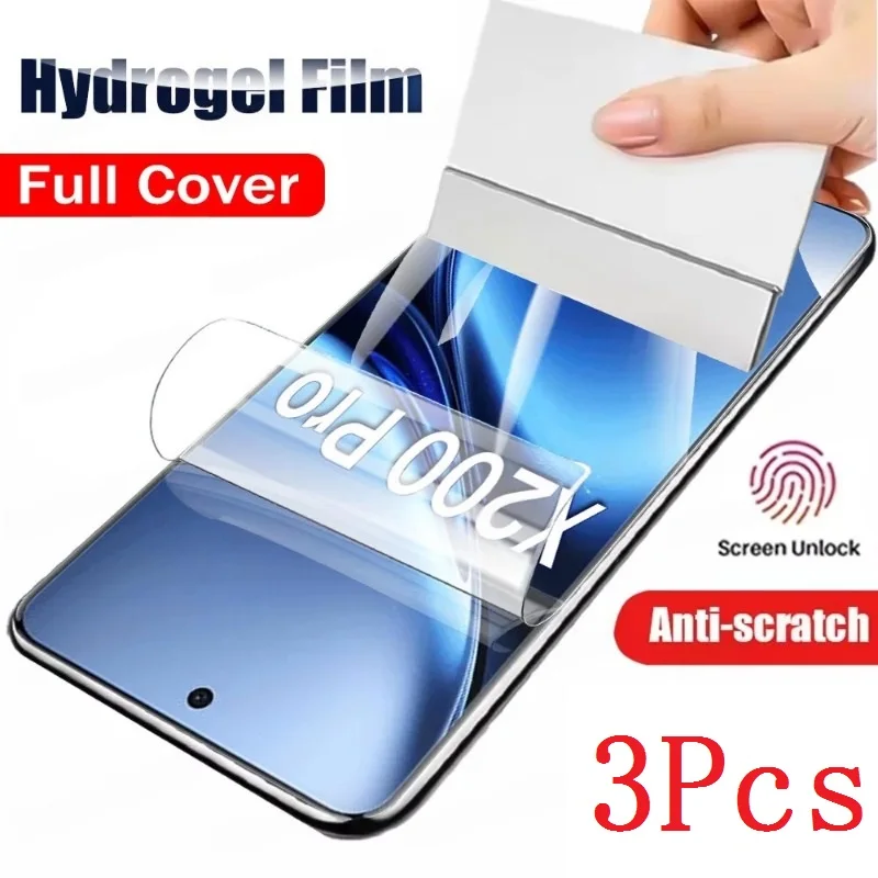 3 Stück HD Hydrogel-Folie für Vivo X200 FE X200s X200 X100 X100s Pro Displayschutzfolie für Vivo X100 Ultra X90