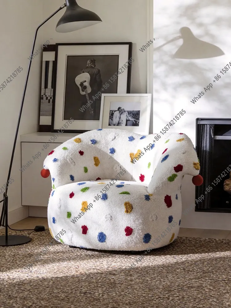 Clown sofa chair casual single chair designer high sense color polka dot lazy sofa small sofa