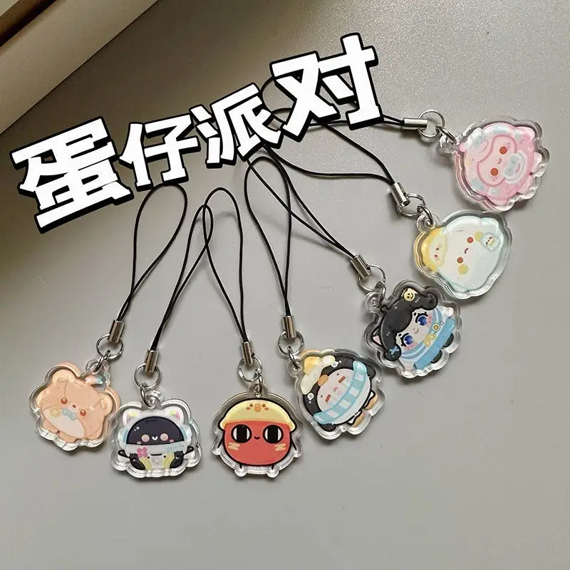 

Egg Party Mobile Phone Chain Game Around Cute Cartoon Acrylic Girlfriends Lovers Pendant Rope Pendant Small Pendant