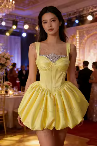 Purple Women's Party Gown Puff Half Sleeves Prom Dress homecoming A-line Satin Evening Dress Wedding banquet Customized