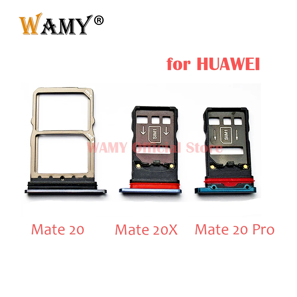 Original New SIM Card Tray Holder Carrier Card Tray Slot Holder for Huawei Mate 20 20X/ 20 Pro/ Mate 20 Lite