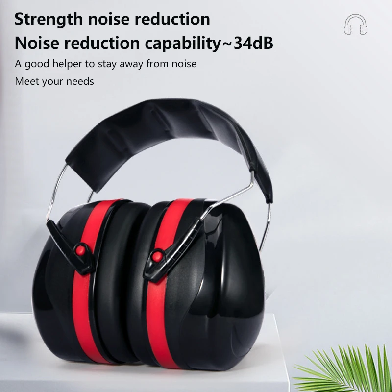 

Study Sleeping Work Hearing Safe Protection Foldable Anti-Noise Head Earmuffs Ear Protector SNR-34dB For Kids/Adults