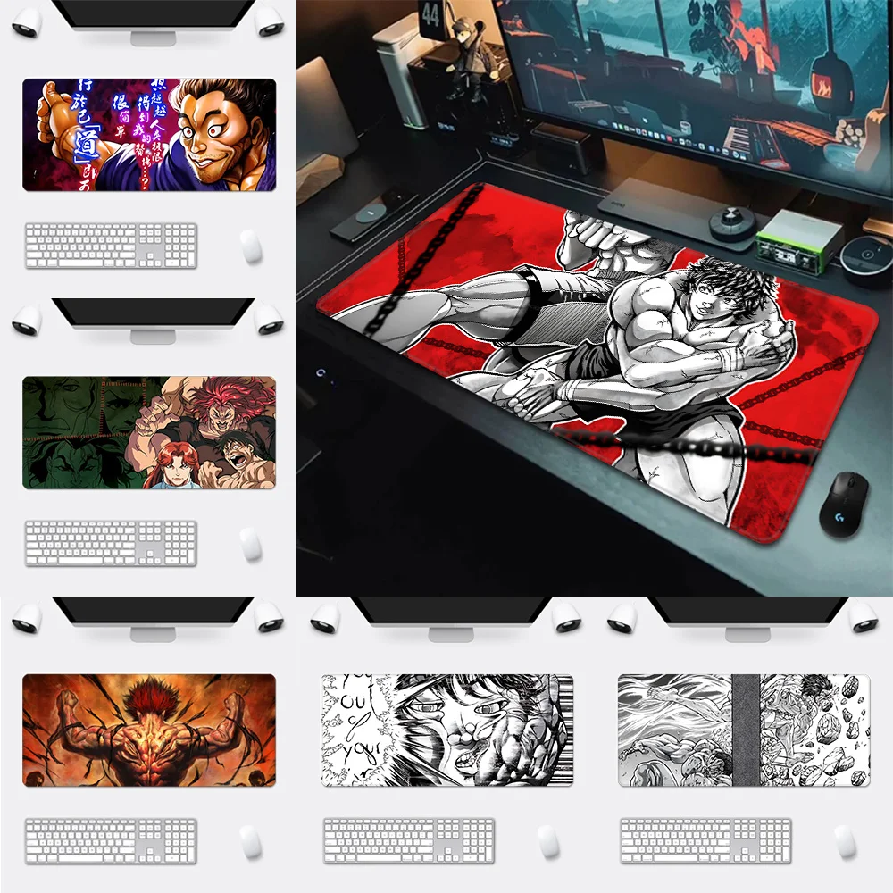 

Baki Hanma Yujiro Manga Mousepad HD Printing Computer Gamers Locking Edge Non-slip Mouse Pad XXL90x40cm Keyboard PC Desk Pad