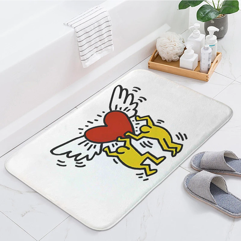 Bathroom Foot Mat D-Haring D-Geometric D-Graffiti Balcony Bedroom Rug Entrance Door Doormat Hallway Living Room Floor Carpet