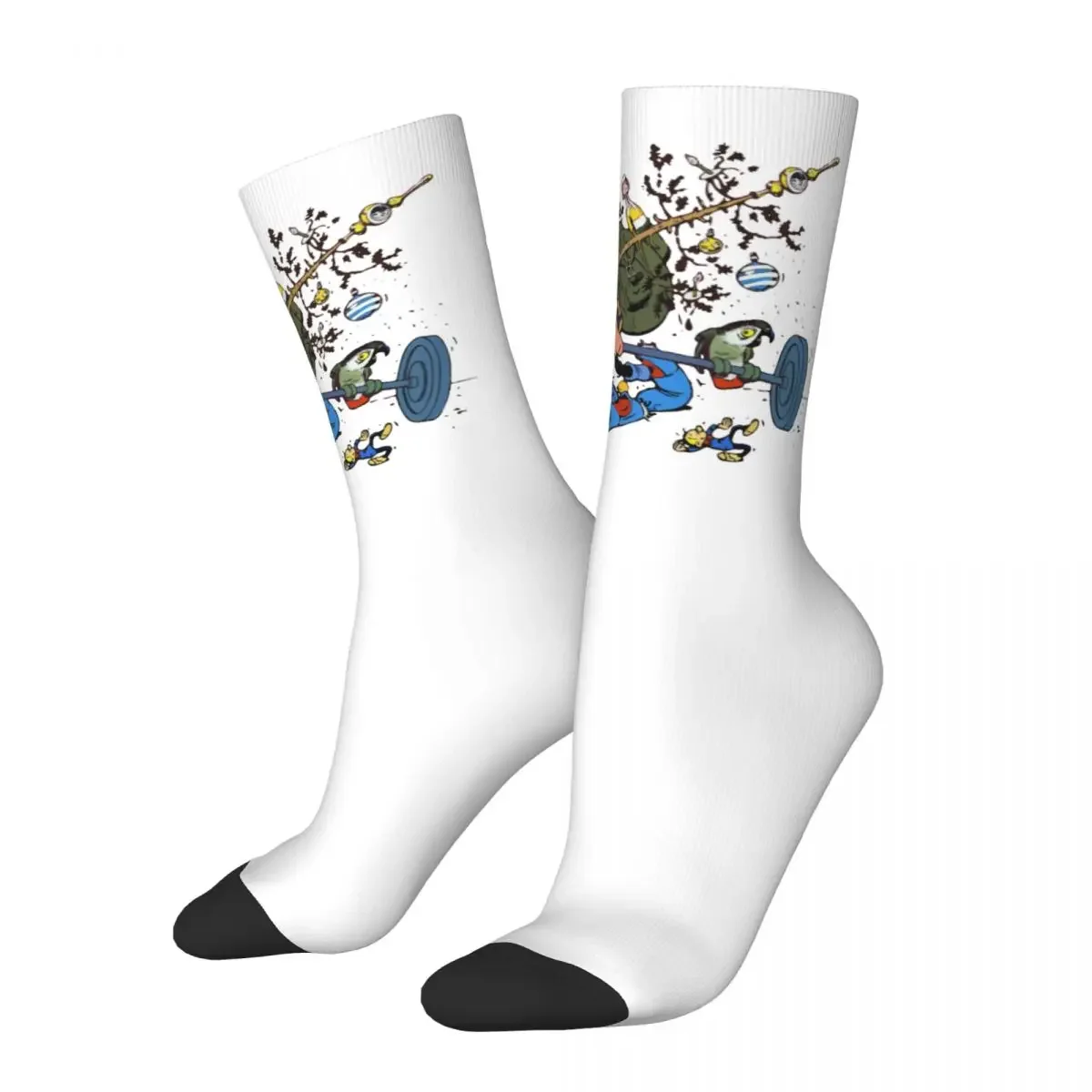 

Gaston Lagaffe With Dead Christmas Tree Gomer Goof Socks Men Women Funny Socks Spring Summer Autumn Winter Sock Basketball Socks