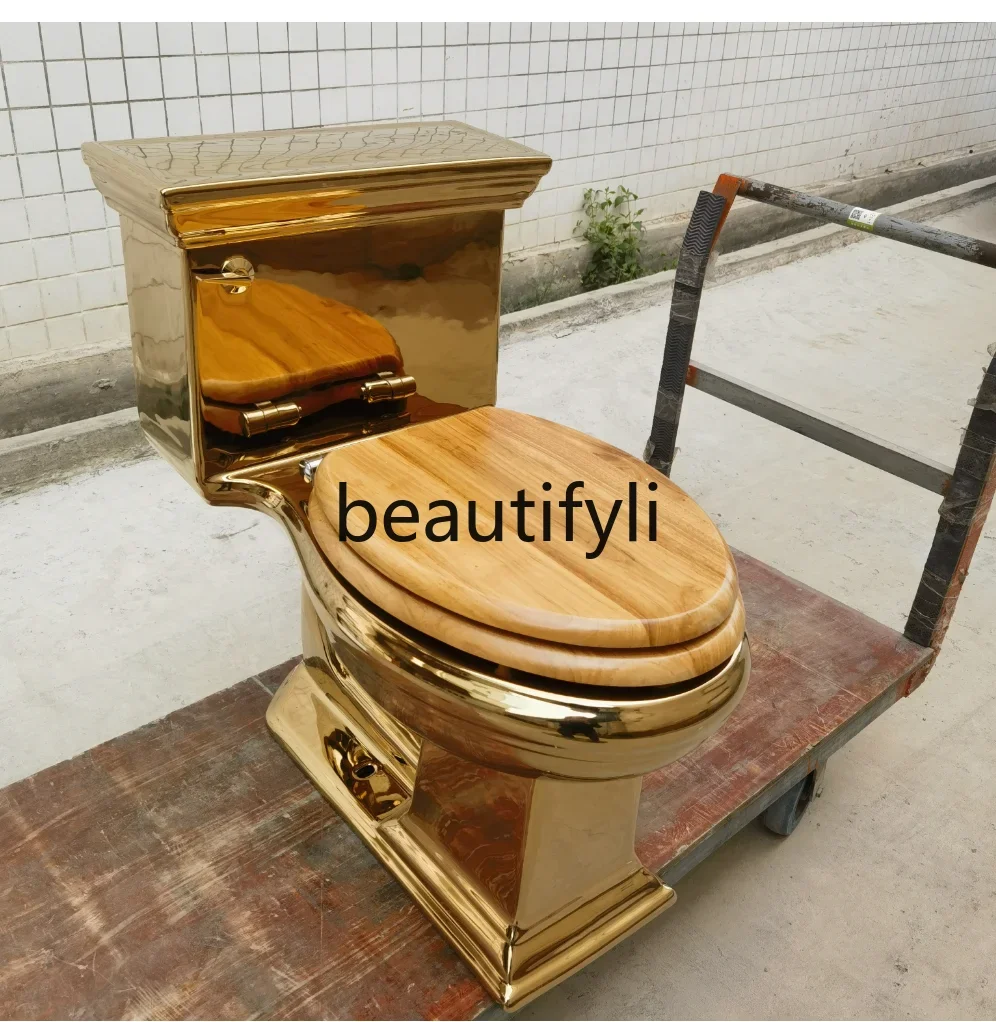 European-style local tyrant golden toilet, retro wind toilet, gold-plated star hotel