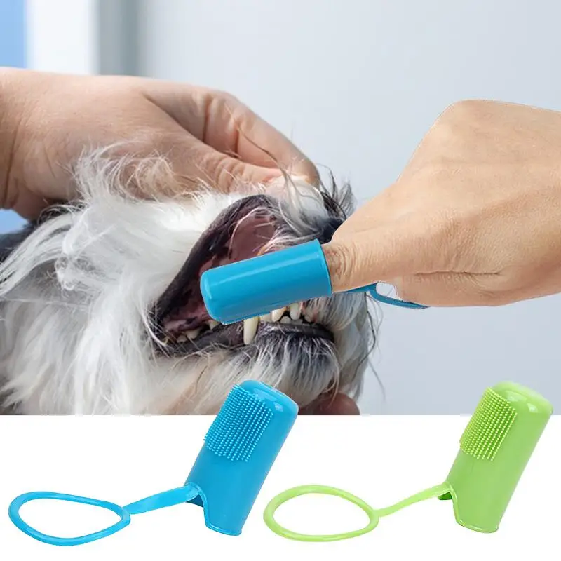 Finger Brush For Pet Teeth Dog Finger Toothbrushes With Soft Bristles Easy To Grip Dogs Teeth Care Brushes Portable For Home Pet